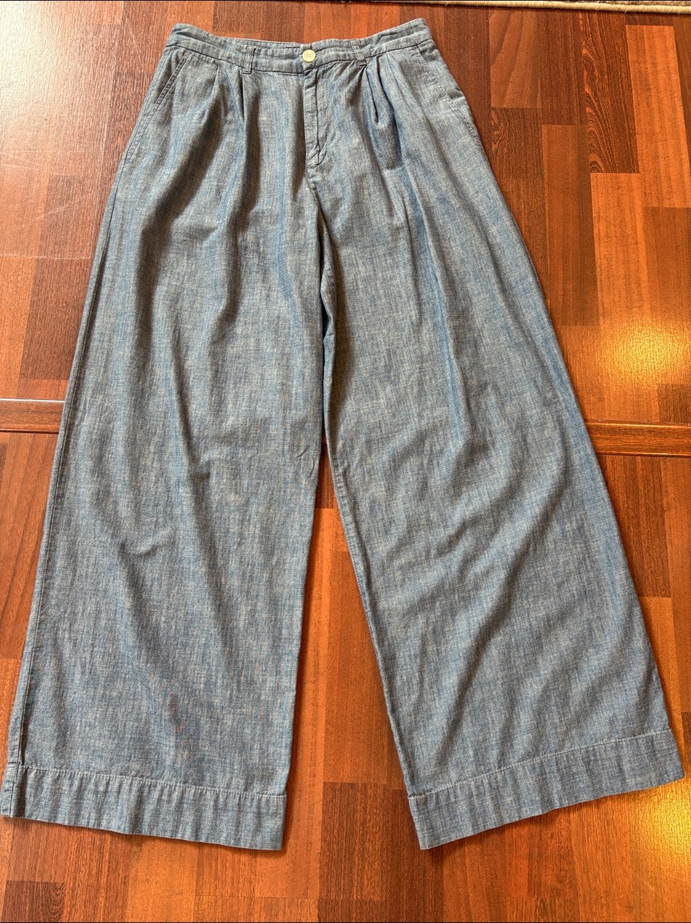 Lauren Ralph Lauren wide leg chambray pants 6Petite